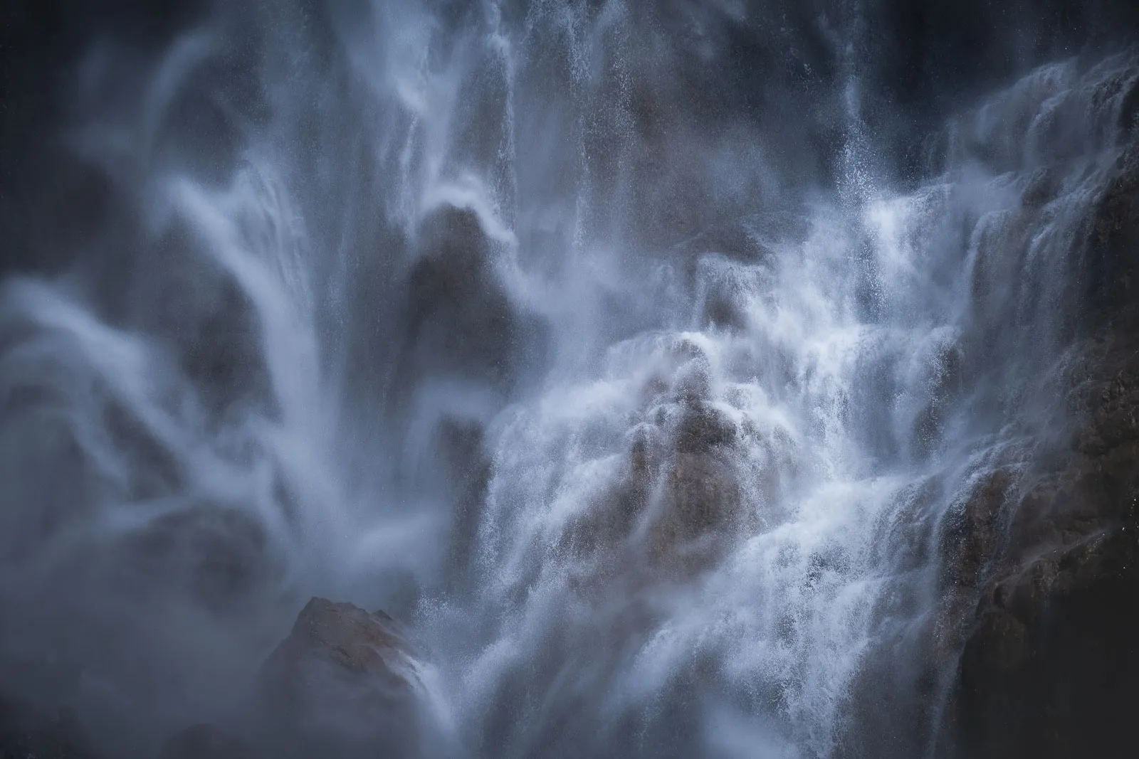 An abstract close up photo of Seerenbach Falls in Switzerland