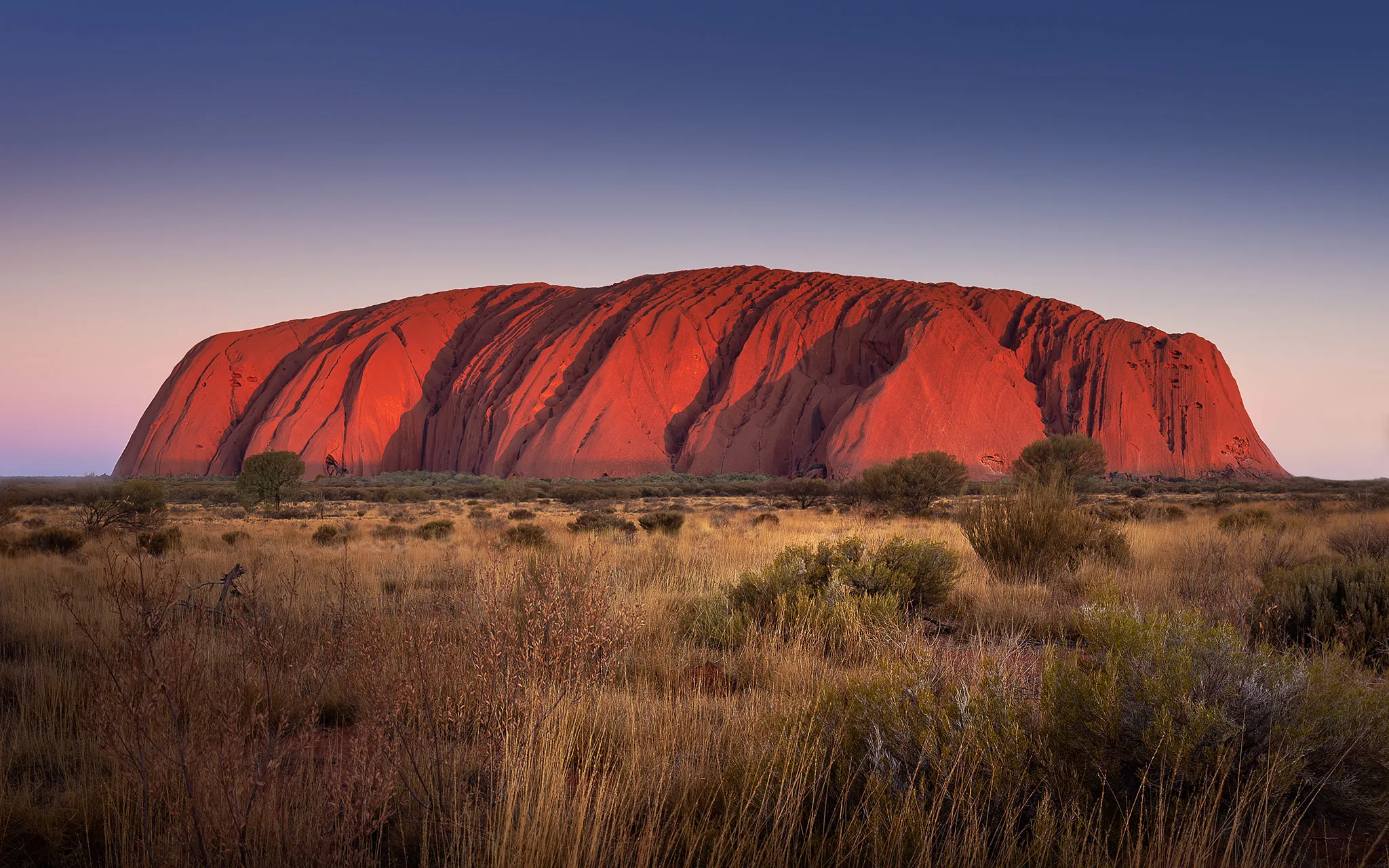 Sunset photo of Uluru, Northern Territory, Australia.